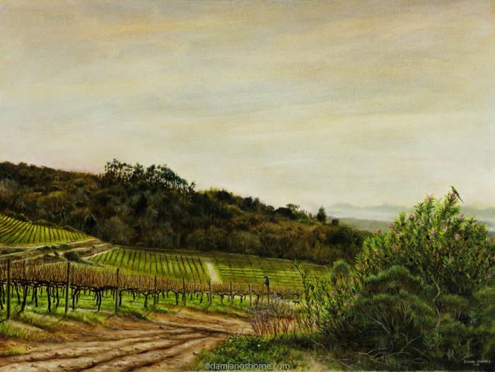 Morning Mist over the Valley, oil on canvas, Damian Osborne, 2010