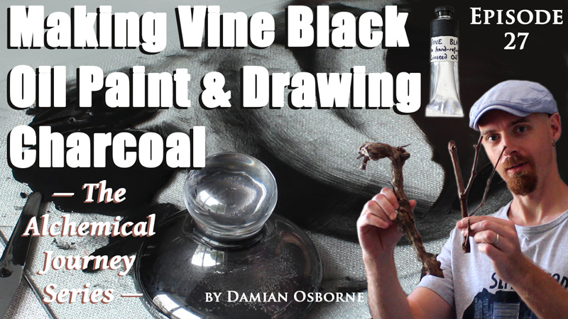 Making Vine Black Oil Paint (and Drawing Charcoal)