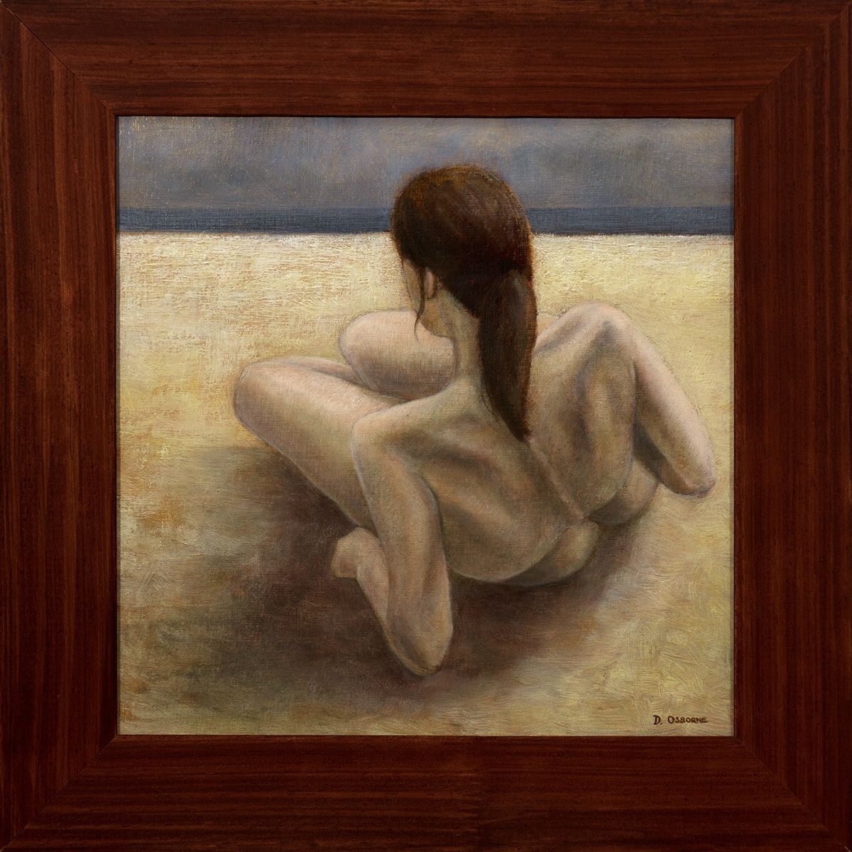 Sirens art. The Sirens_Edge of the World_framed, figurative oil painting by Damian Osborne