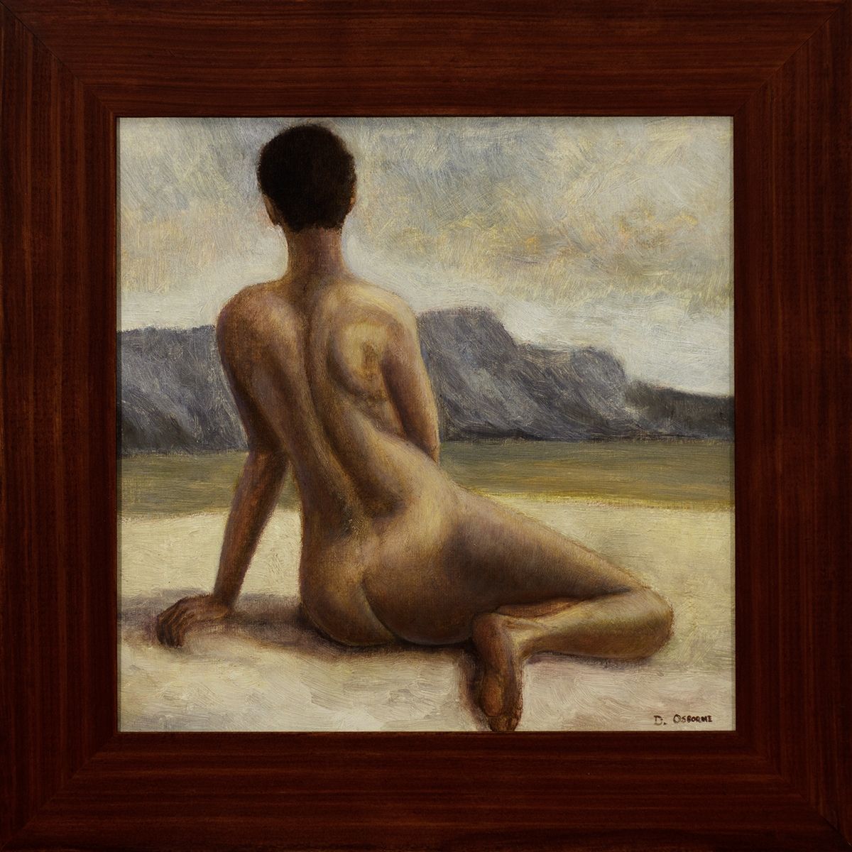 Sirens art. The Sirens_No Way Across This Channel_framed, figurative oil painting by Damian Osborne