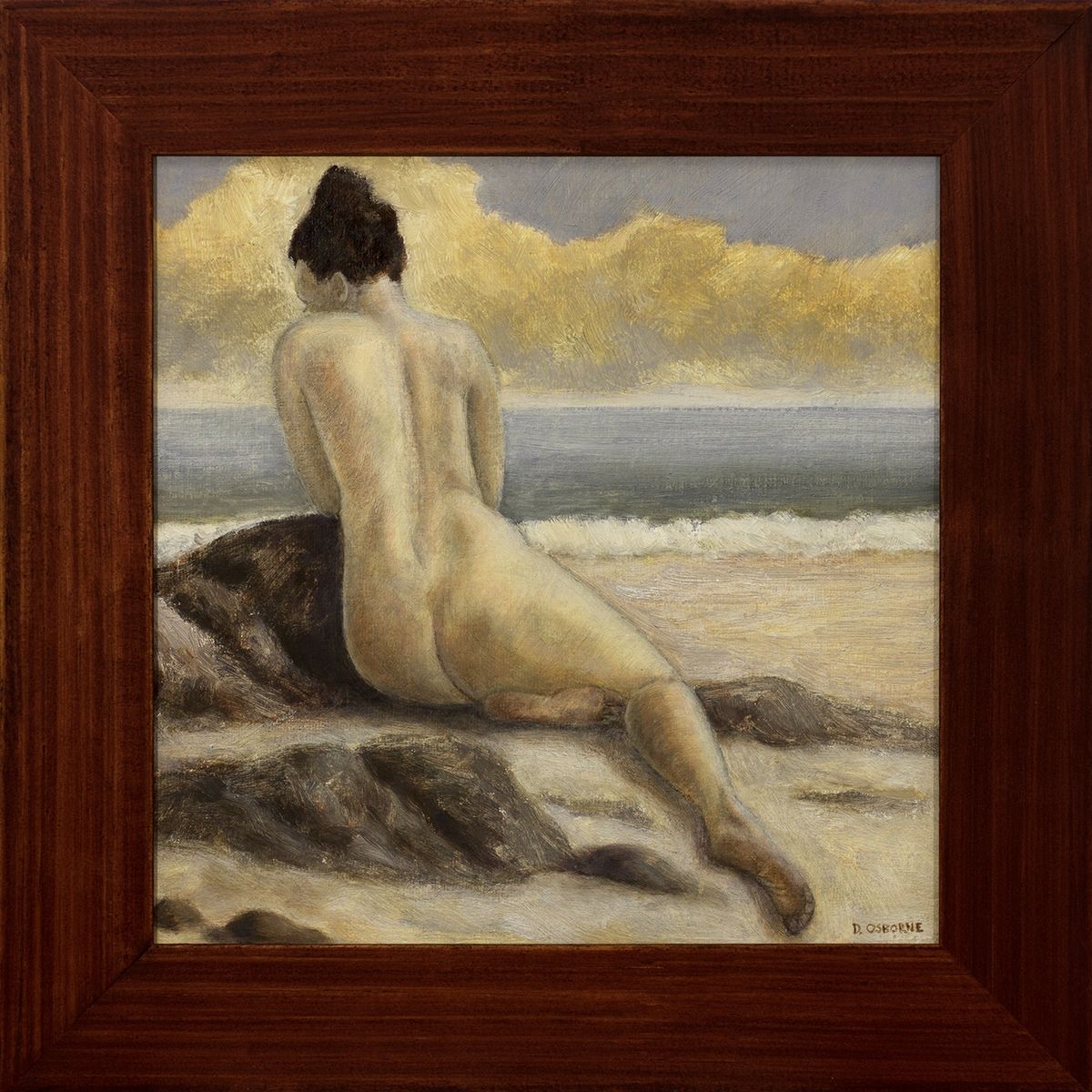 Sirens art. The Sirens_Remembering How Hard It's Been_framed, figurative oil painting by Damian Osborne